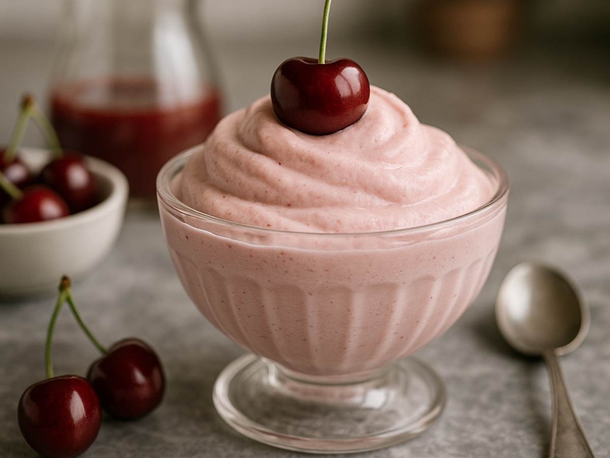 coppa di mousse alle ciliegie