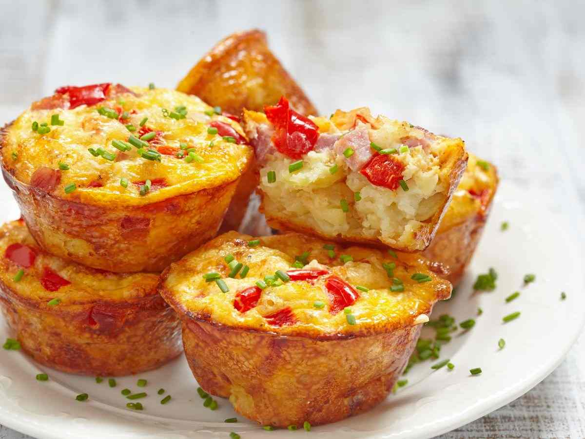 muffin con prosciutto
