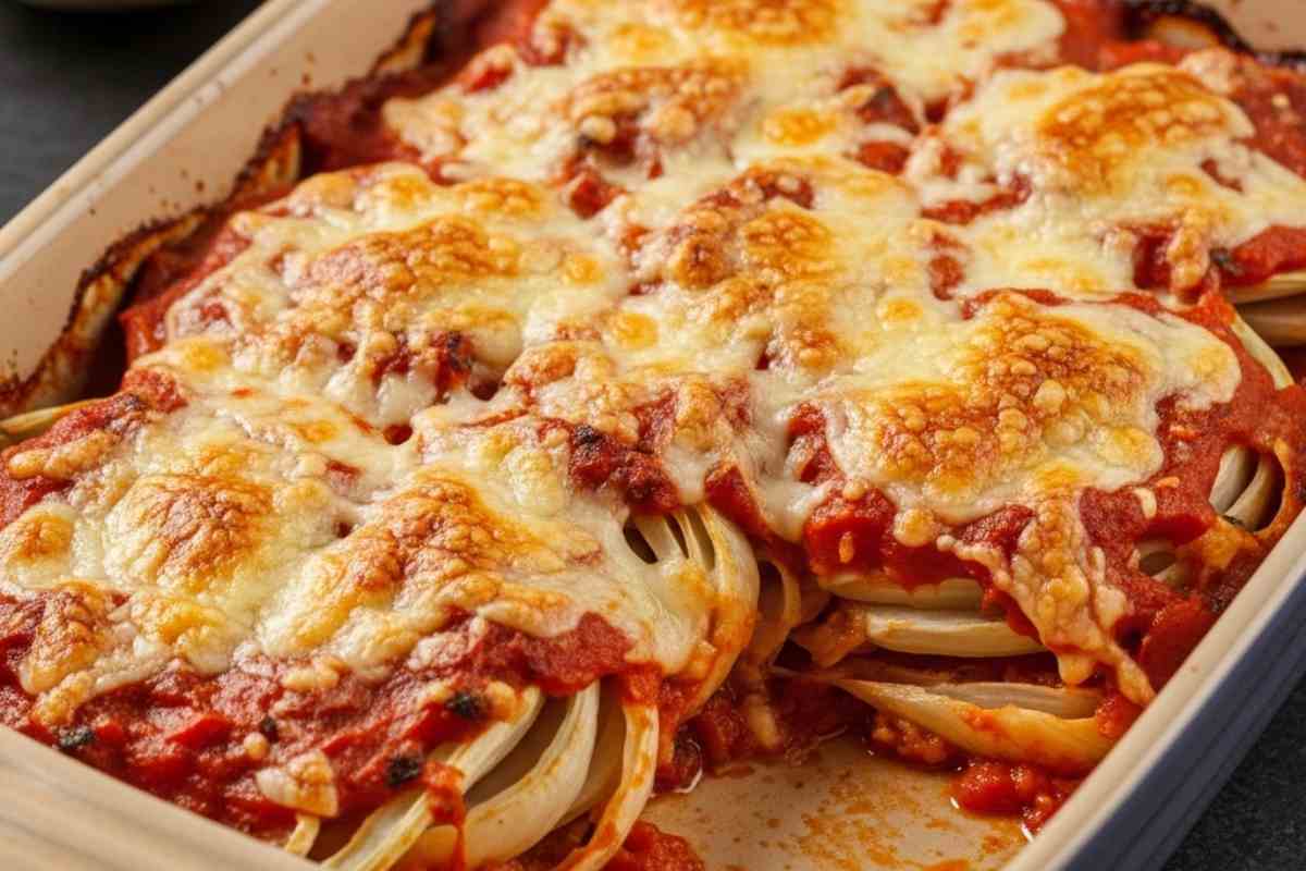 parmigiana di finocchi in una teglia