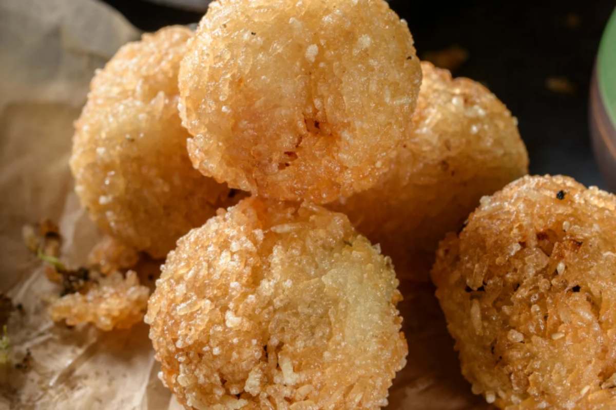 polpette di riso in primo piano
