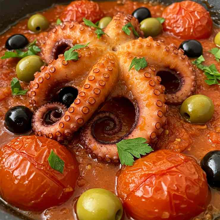 polpo con pomodoro e olive