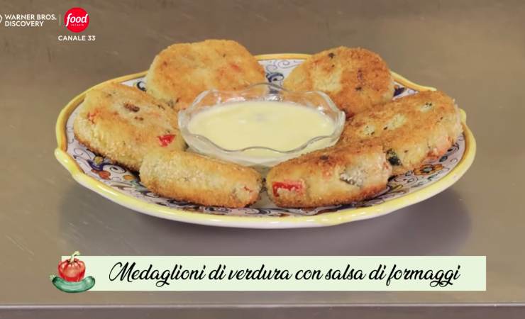 medaglioni di verdure con salsa al formaggio