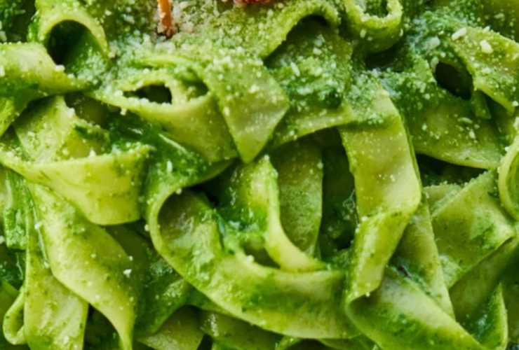pasta condita con crema di piselli