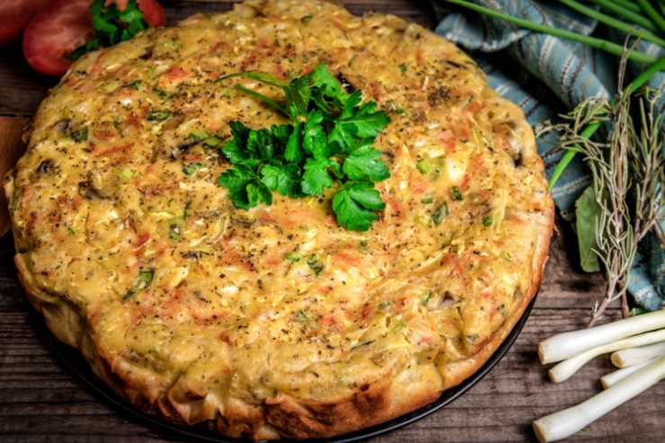 torta di verdure dorata