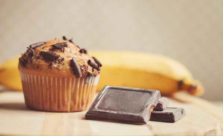 muffin banana e cioccolato