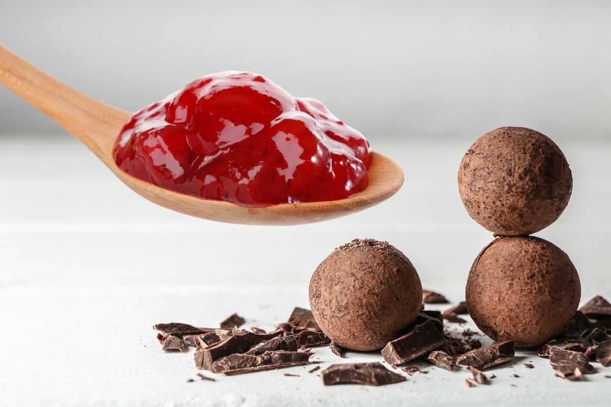 tartufini e cucchiaio di marmellata