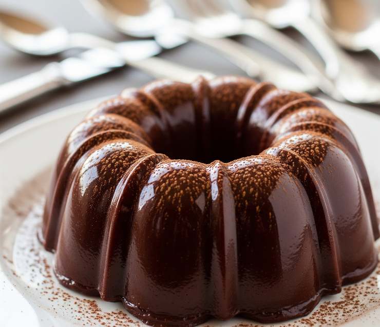 budino con cacao in superficie