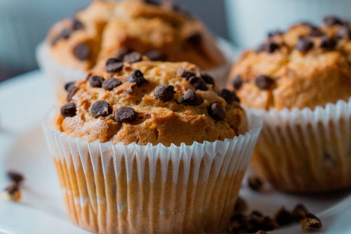 muffin con gocce di cioccolato