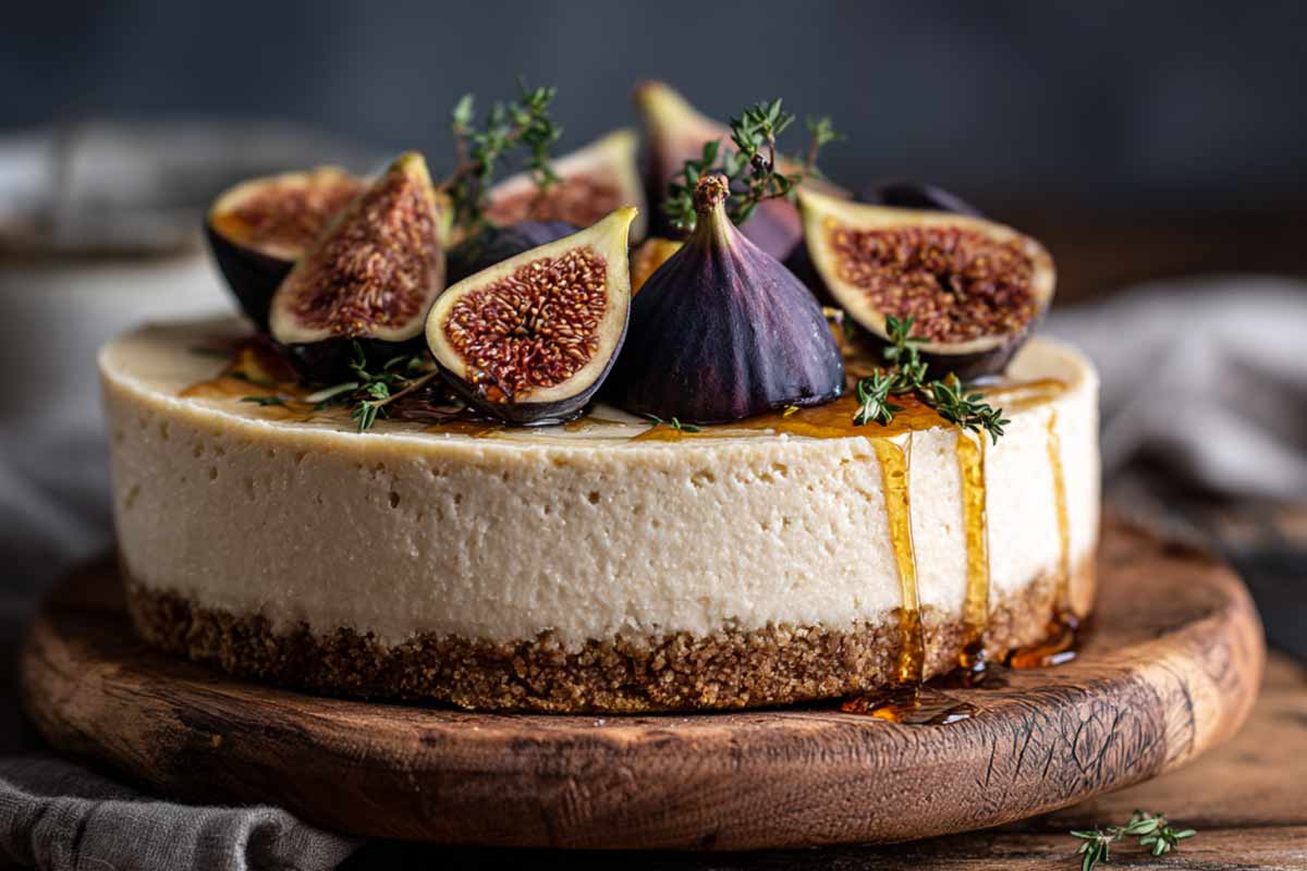 Cheesecake ai fichi su un'alzatina