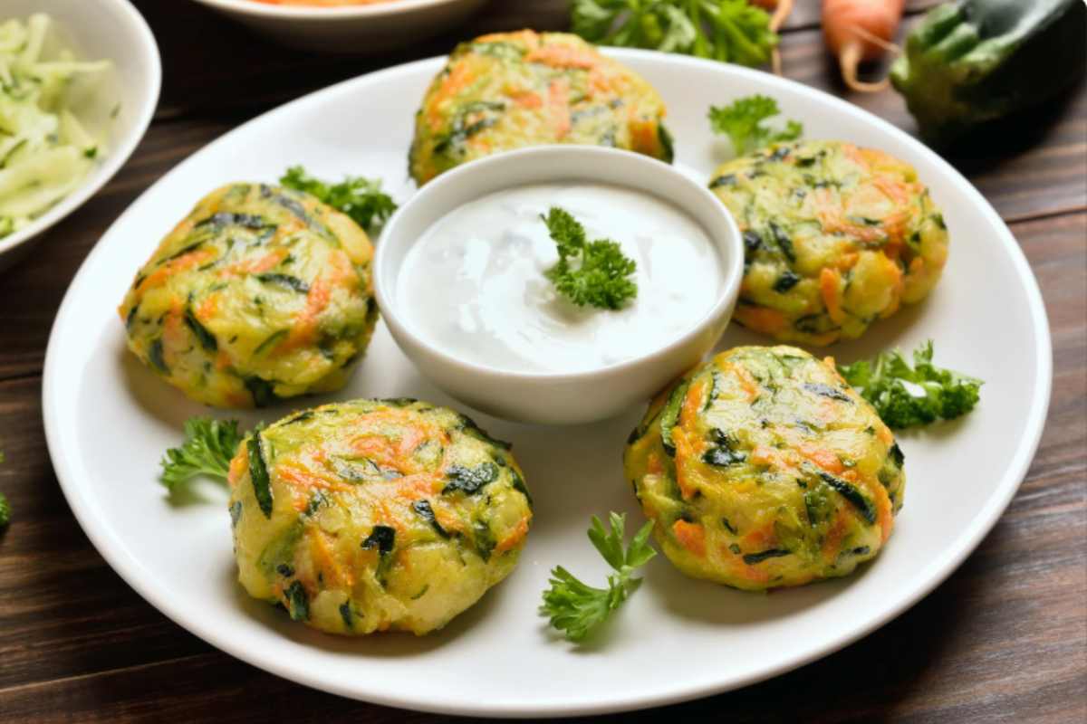 Frittelle di zucchine con salsa allo yogurt