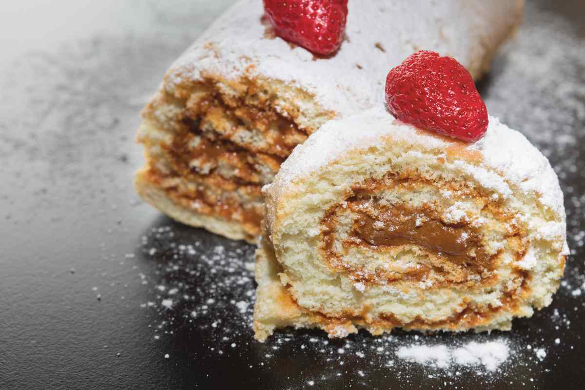 rotolo dolce crema e cioccolato