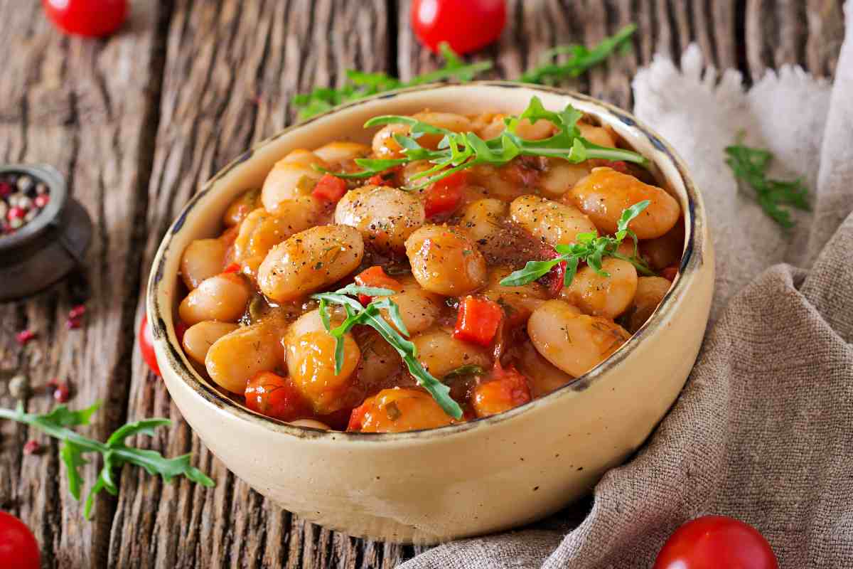 fagioli pomodori e rucola