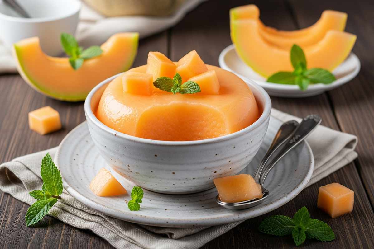 gelo di melone in ciotola