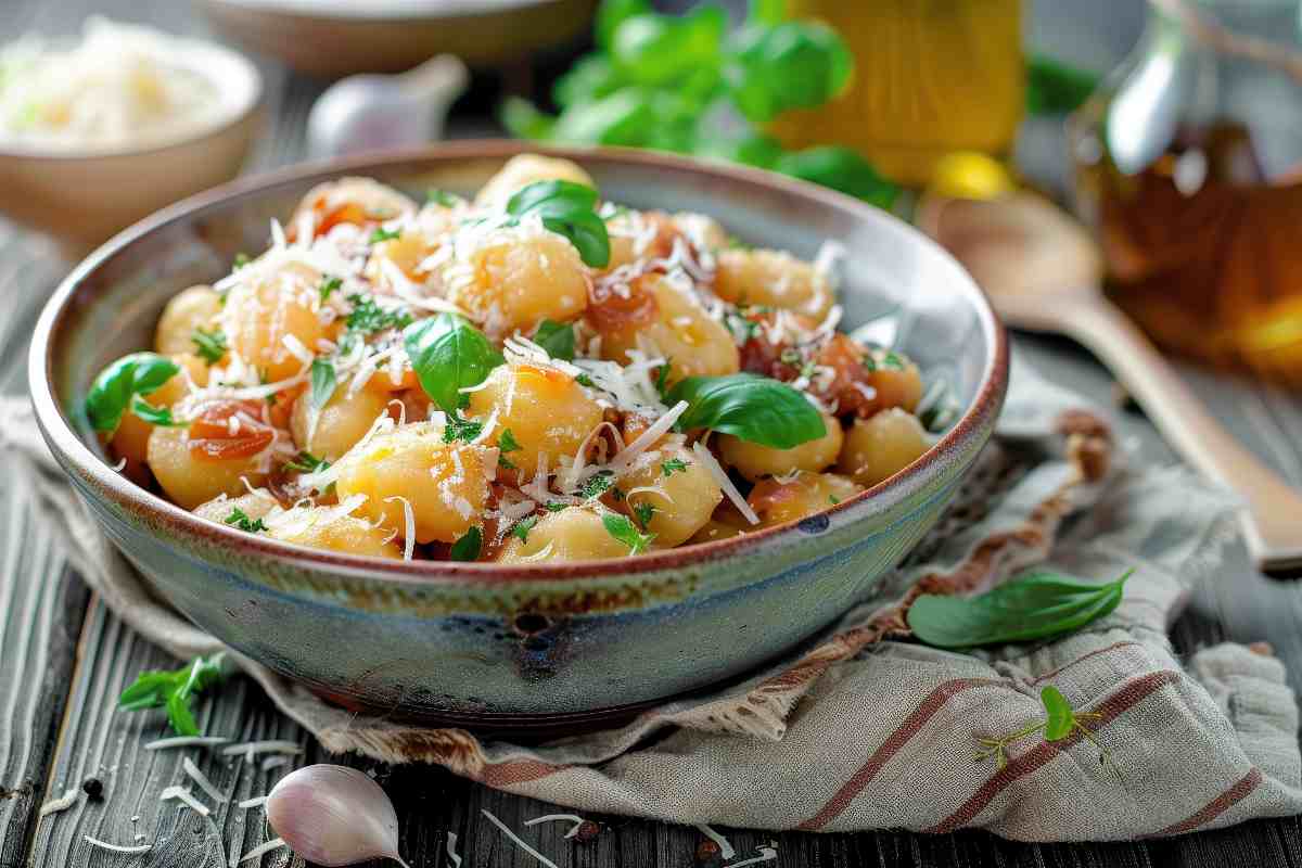 gnocchi zafferano e pancetta