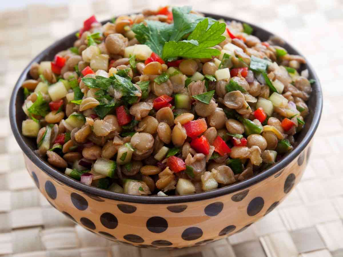 insalata mista con lenticchie