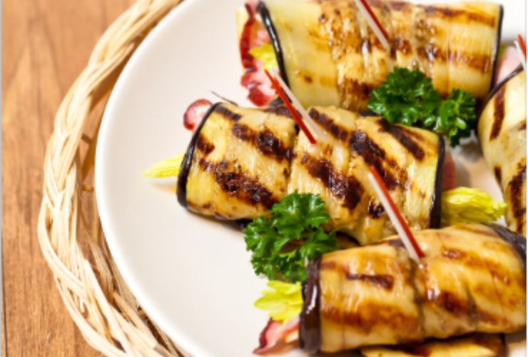 Involtini di melanzane con prosciutto