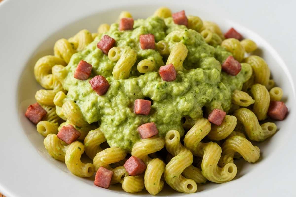 piatto di pasta con zucchine cremose