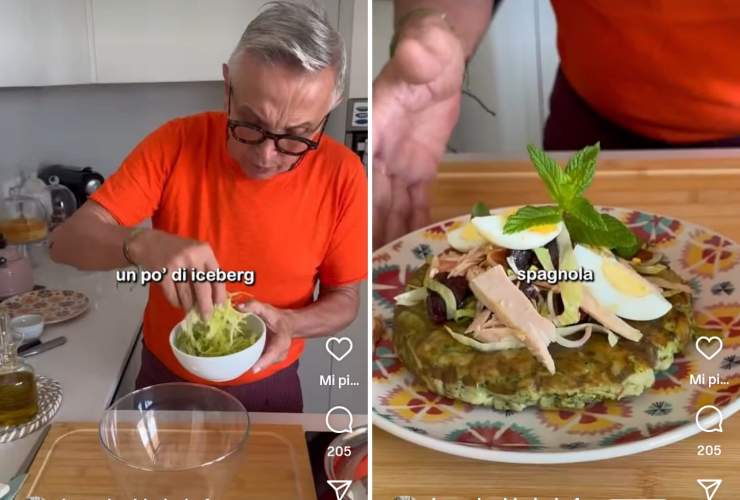 Bruno Barbieri prepara l'insalata