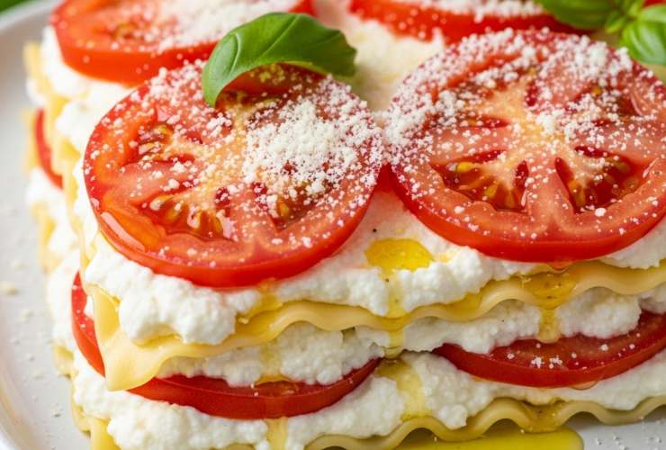 lasagna fredda con pomodori e ricotta