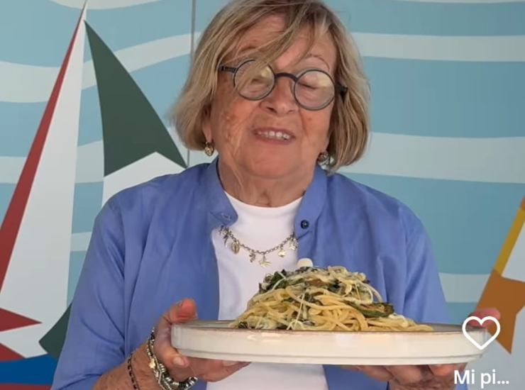 Anna Moroni con la pasta alla Nerano