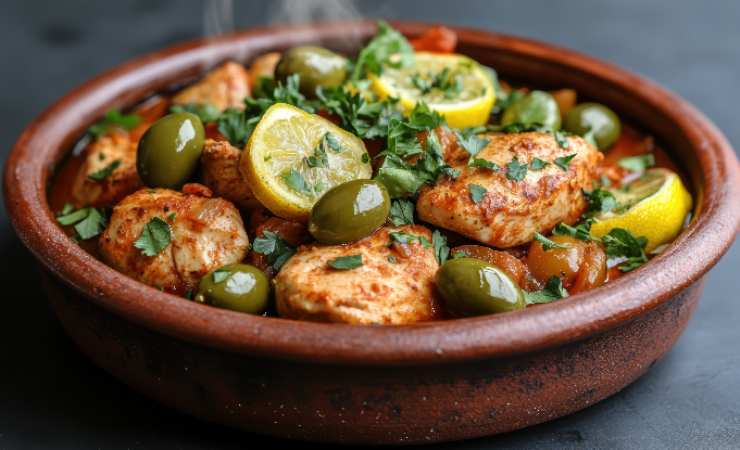 pirofila con pollo e olive