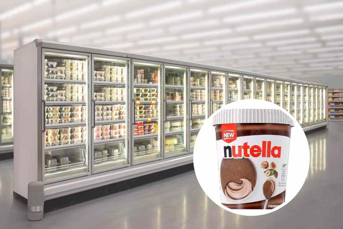 frigo supermercato e nutella gelato in cornice