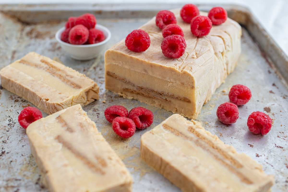 semifreddo al caffè con lamponi