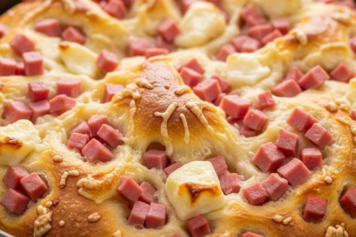 torta salata con mortadella e formaggio