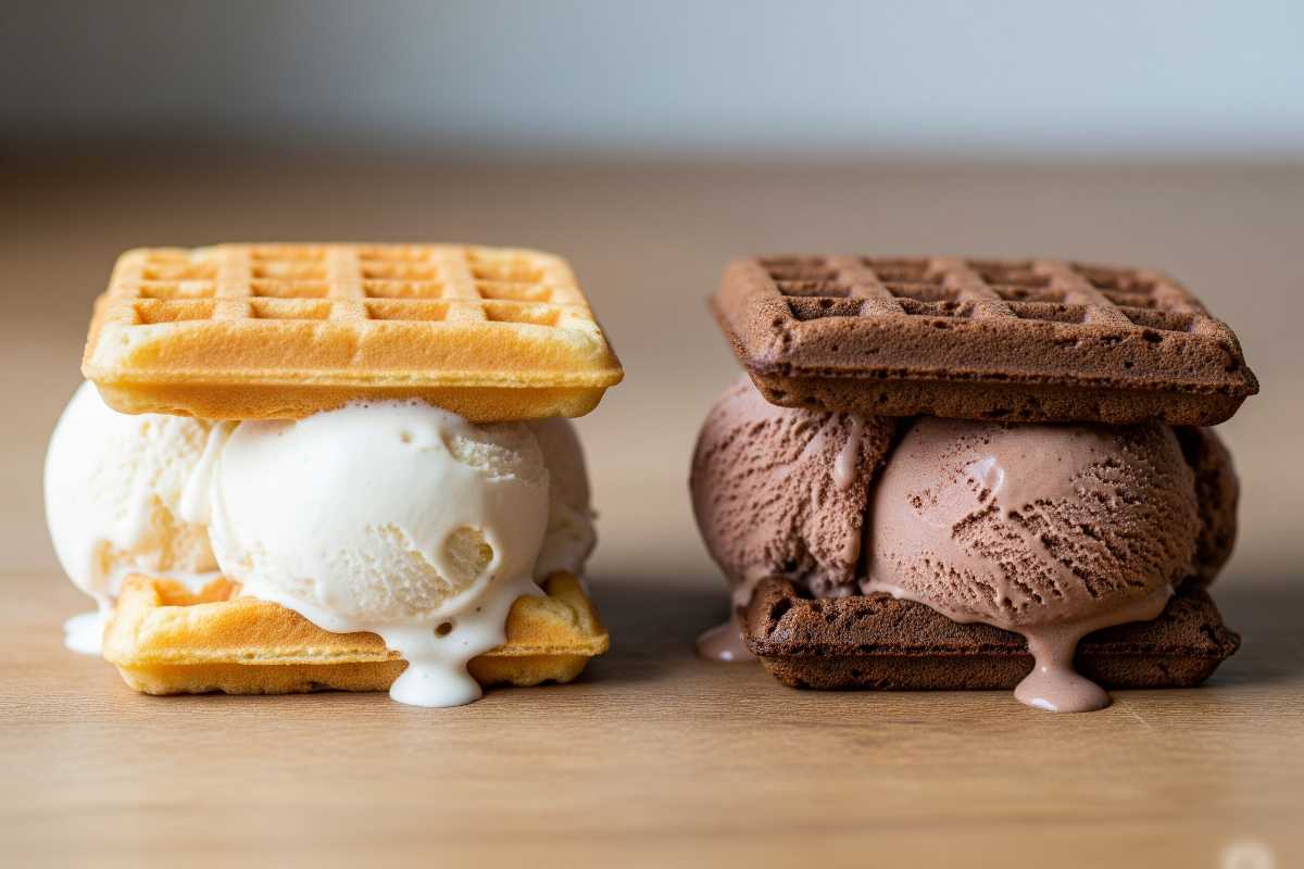 waffles con gelato dentro