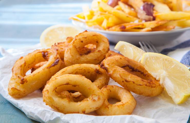 Un piatto con dei calamari light