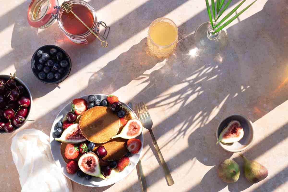 Una colazione sana vista dall'alto