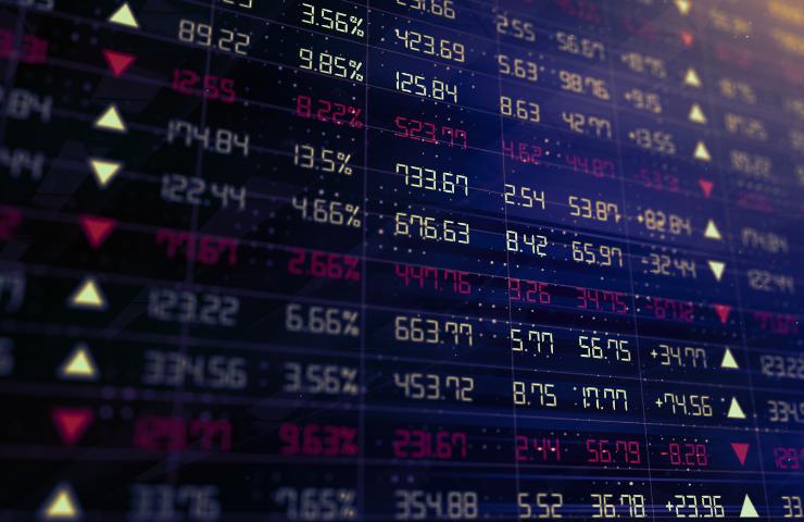 Quotazioni azionarie del mercato in Borsa