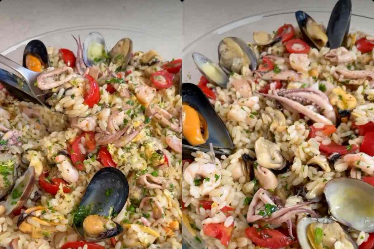 Insalata di riso alla pescatora di piovono ricette vista da vicino