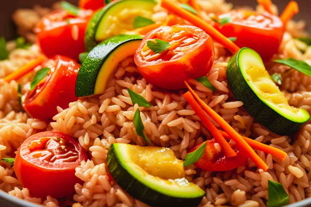piatto con insalata di riso light