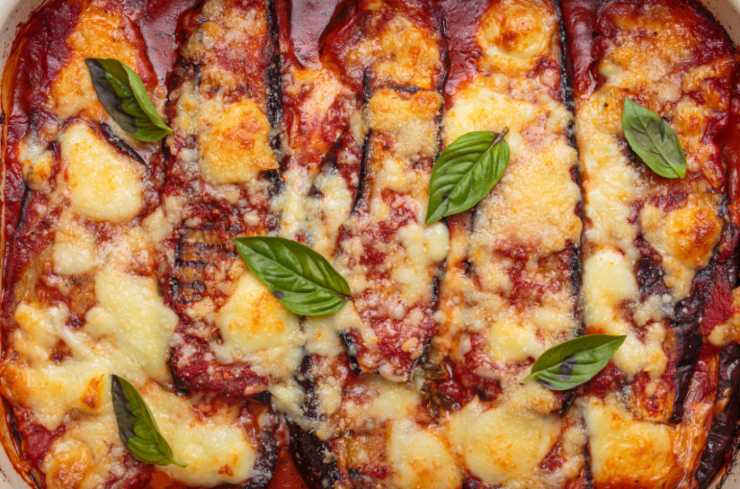 Parmigiana di melanzane in primo piano
