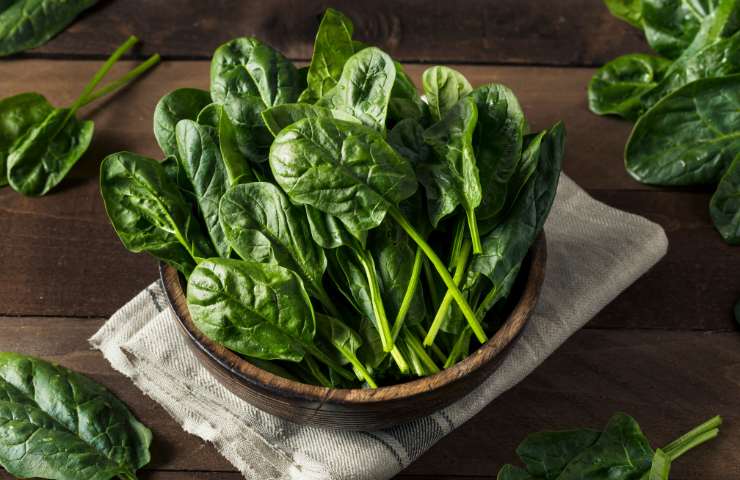 Spinaci pronti in cucina