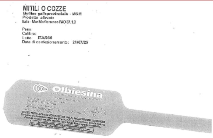 Le informazioni su marca e produttore delle cozze richiamate