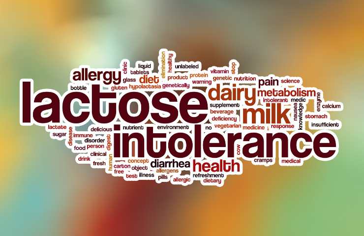 La scritta Intolleranza al lattosio in inglese