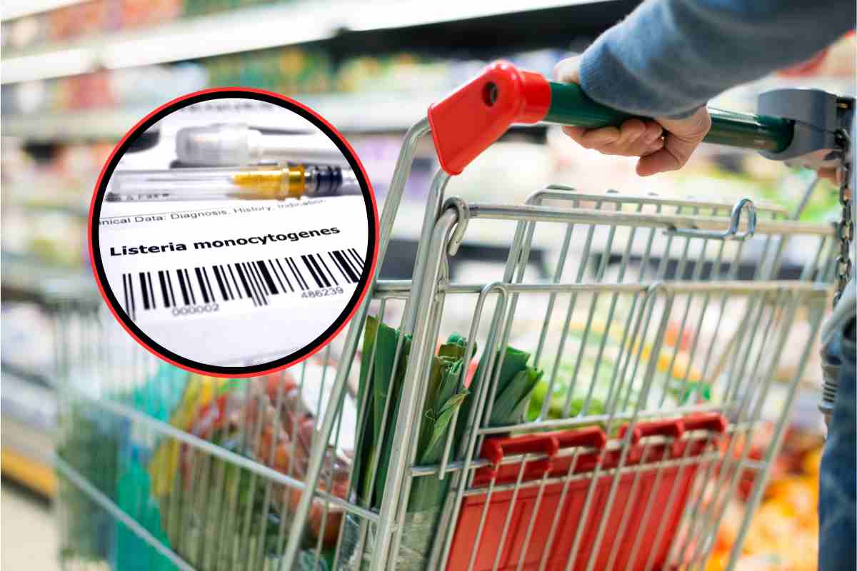 Un carrello della spesa ed una diagnosi di Listeria