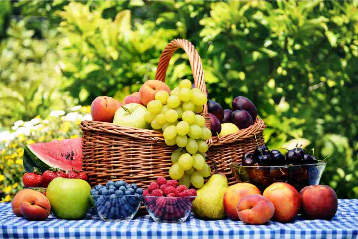 Diversi tipi di frutta estiva