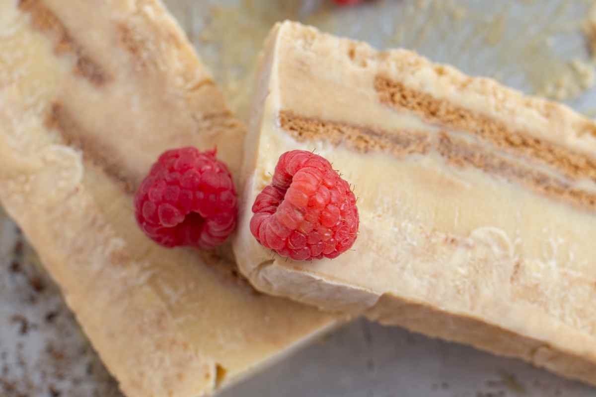 due fette di semifreddo al caffè viste dall'alto
