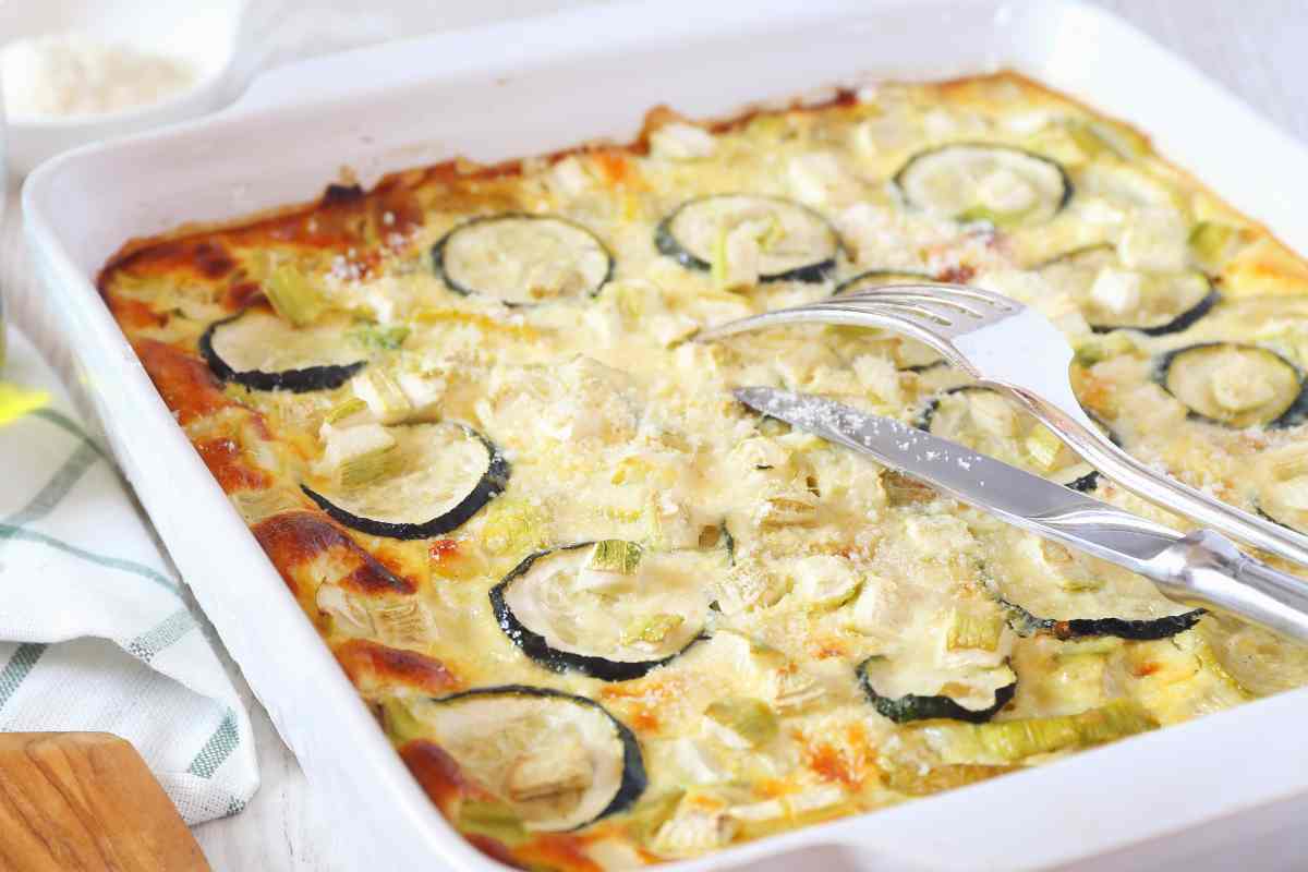 Zucchine gratinate appena sfornate