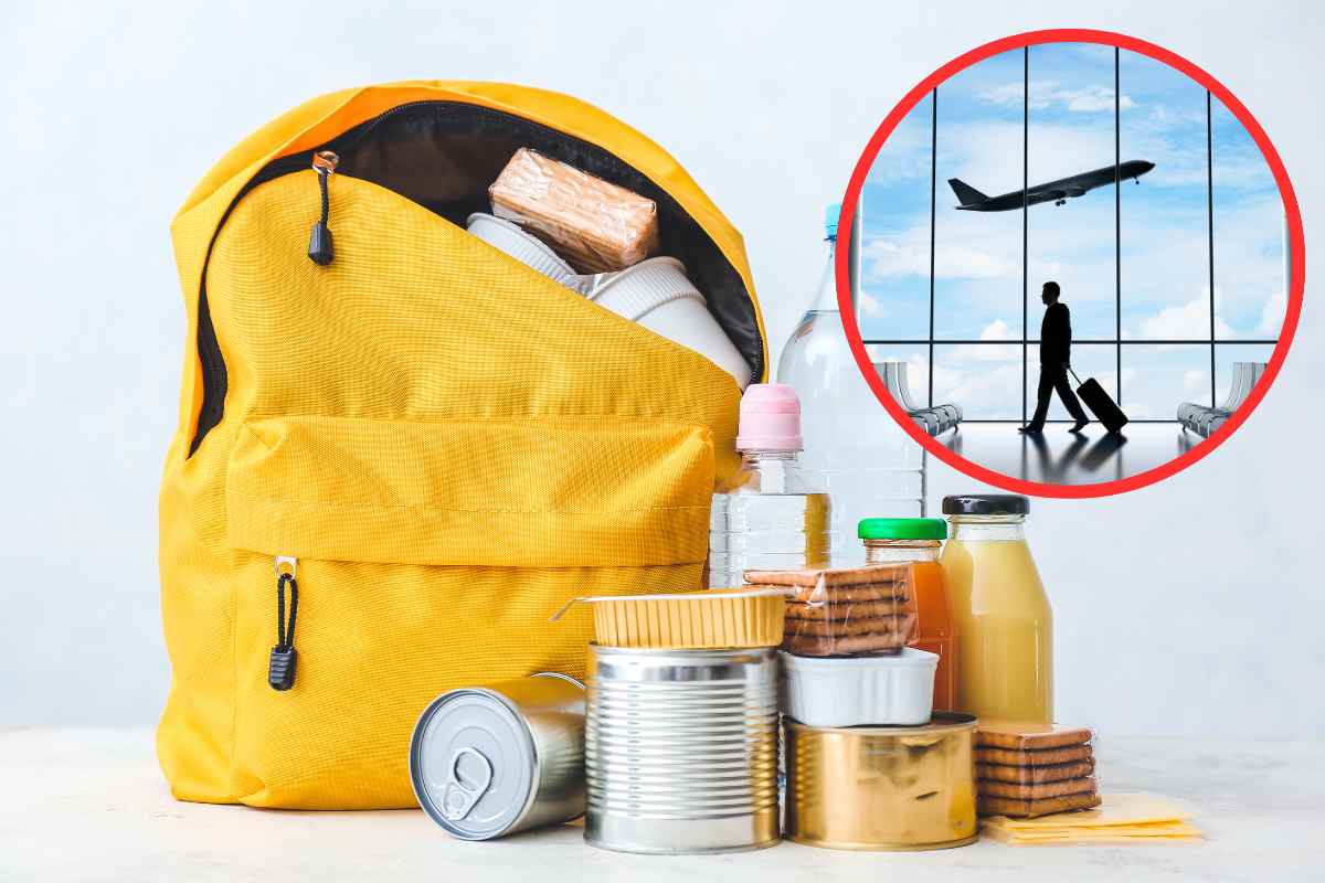 zaino con cibo aereo