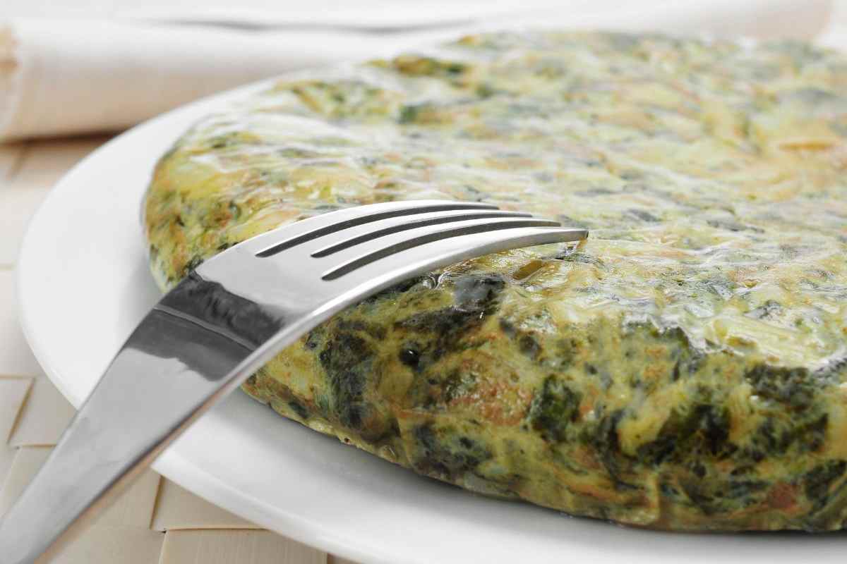 frittata di spinaci alta