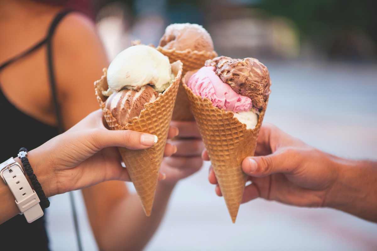 tre coni di gelato