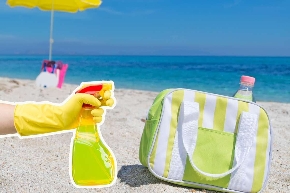 borsa frigo al mare e spray pulente
