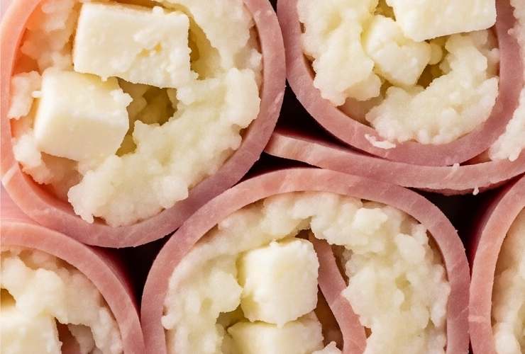 involtini di prosciutto con patate e formaggio