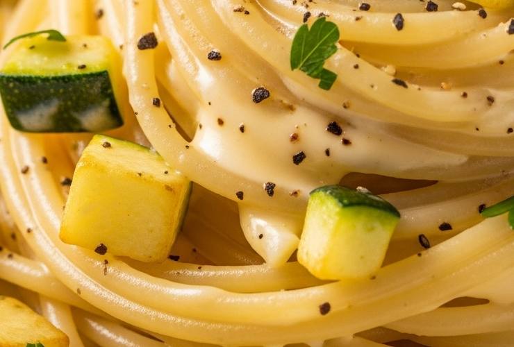pasta cremosa con zucchine e uova