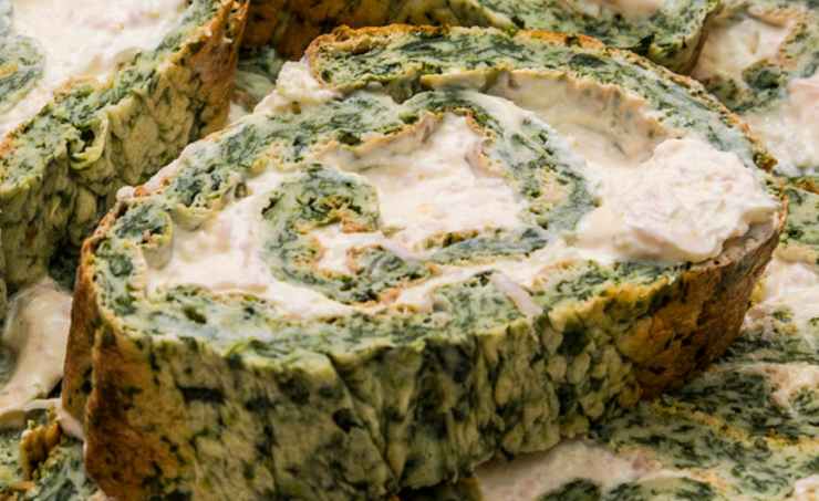 girella di frittata con spinaci e ripieno cremoso