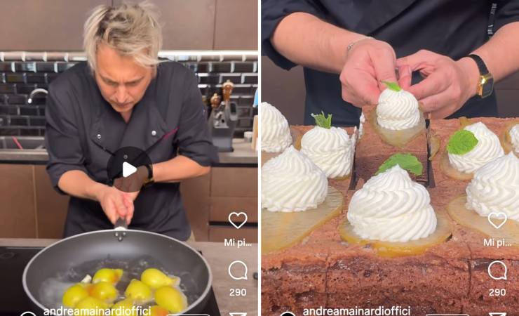 Andrea Mainardi fa la torta pere e cioccolato